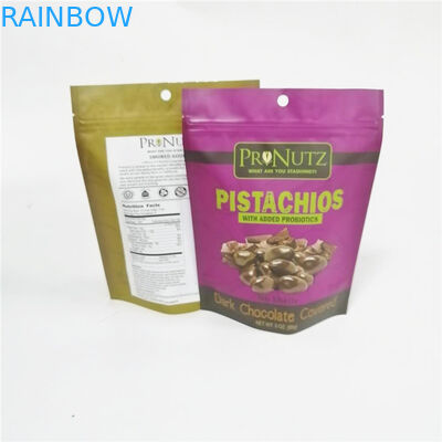 aluminum foil vacuum zip lock mylar packaging stand up pouch food nuts packing plastic bag