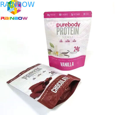 Reusable stand up pouch with  food storage packaging zipper pouch flat type printed bags