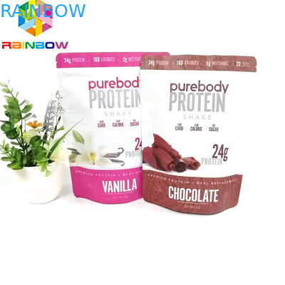 Reusable stand up pouch with  food storage packaging zipper pouch flat type printed bags