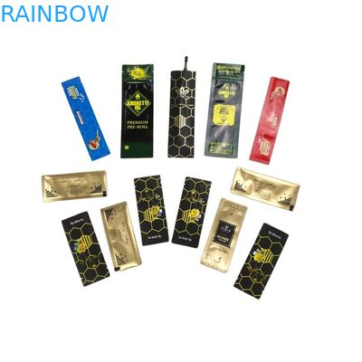Sample Free Mini Sachets For Metallic Color Preroll Cigarette 3 Side Seal Pouch Aluminium Foil Bags