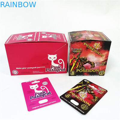 Custom rhino male enhancement pill packaging boxes blister 3d cards paper box