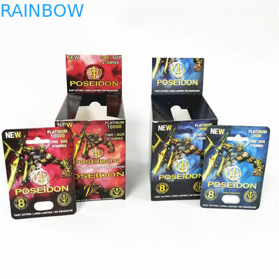 Display custom printing paper cards tear notch line boxes Pink Pussycat card box with blister