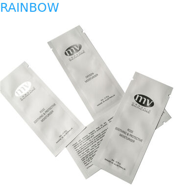 White printed skincare cosmetic packaging bags logo customized liquid moisturizer sachets