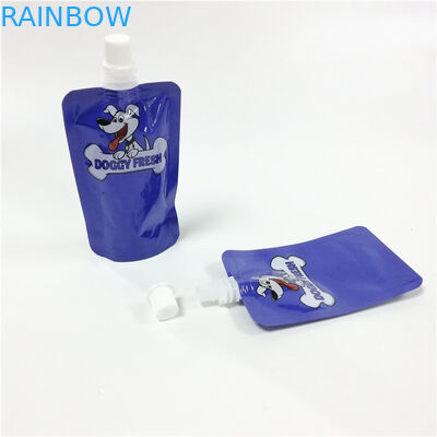 Custom printing spout pouch packaging 100ml liquid pet food dog treat stand up bags