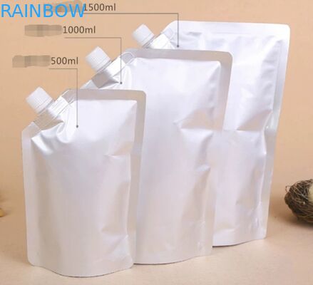 Silver plain spout pouch packaging foil stand up Sanitizer liquid beer drink spout packages
