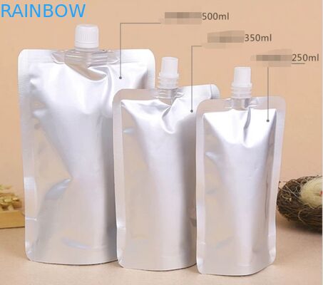 Silver plain spout pouch packaging foil stand up Sanitizer liquid beer drink spout packages
