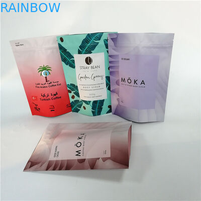 Stand up gusset foil pouch packaging mositure proof ground coffee bags with valve