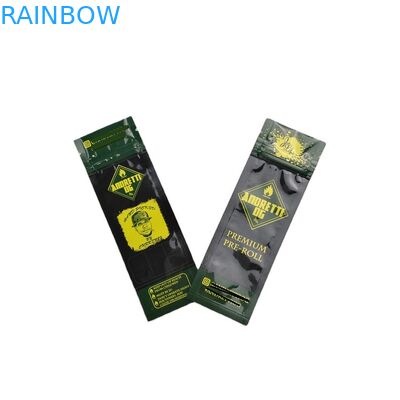 Shenzhen Supplier Mini Sachets For Gold Printing Preroll Cigarette 3 Side Seal Pouch with Zipper  Bags
