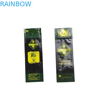 Shenzhen Supplier Mini Sachets For Gold Printing Preroll Cigarette 3 Side Seal Pouch with Zipper  Bags