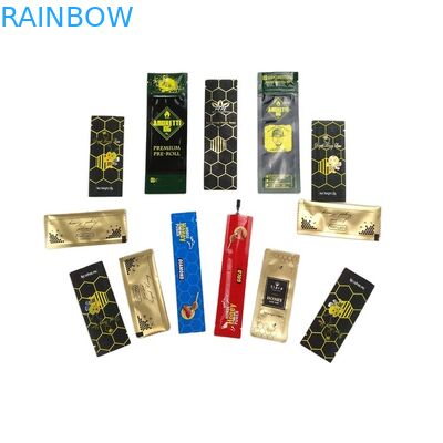 Shenzhen Supplier Mini Sachets For Gold Printing Preroll Cigarette 3 Side Seal Pouch with Zipper  Bags