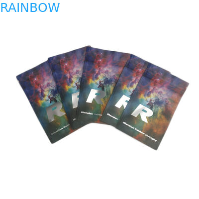 Custom Printing Aluminum Foil Child Resistant Candy Packaging Mylar Bag Matt Smell Proof Childproof  Pouch