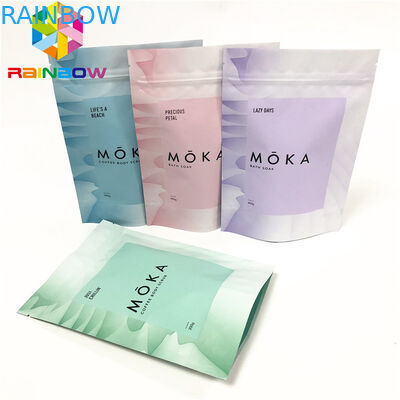 Body scrub stand up  pouch reusable packaging bag with tear notches customized pouches