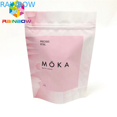 Body scrub stand up  pouch reusable packaging bag with tear notches customized pouches