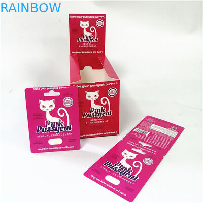 Custom made male enhancement blister pill Paper Box Packaging Pink Pussycat card box