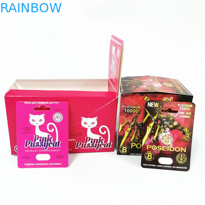 Advertising Printing Custom Paper Card Box Custom Rhino Male Enhancement Pill Packaging Boxes Pink Pussycat