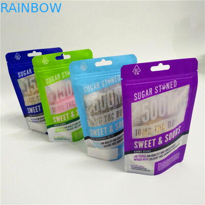 3.5g 1/8oz Smell Proof Tamper Evident Zip Lock Child Resistant Exit Mylar Bag For Hemp Flower CBD Gummies Packaging