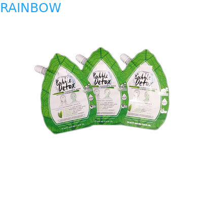 Custom Printed Design Green Irregular Spout Pouch Packaging With Foil
