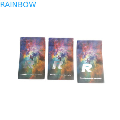 50mg 70mg 125mg Child Proof Small Mylar Bag Customized Smell Proof Matte Candy  Plastic Food Gummies Sliver Bags