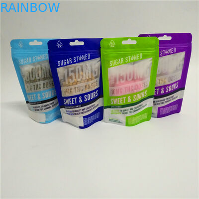 Heat Seal Plastic Food Grade Child Smell Proof Stand Up Pouch Zip Lock Edible Gummy Packaging