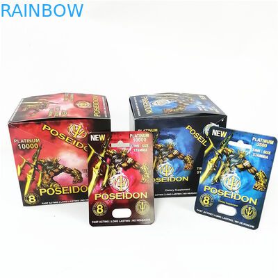 Pink Pussycat paper box card Embossing Hot stamping sexual enhancement blister packaging display boxes cards