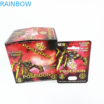 Customized private label pill capsule blister package male enhancement pink pussycat pills sexual power paper card box