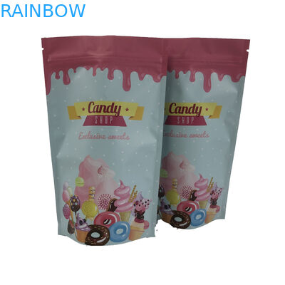 Customized Glossy Surface Digital Printing Plastic Zip Lock Flat Bag With Aluminum Foil Bags For Candy Bags