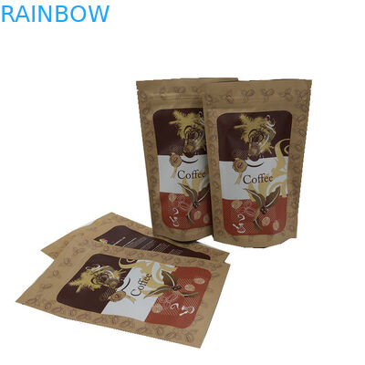 Hot Sale Moistureproof Kraft Paper Pouch Resealable Zip lock Stand Up Dried Food Packaging Bags With Tear