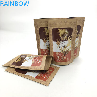 Recycled Foil Lined Kraft Paper Aluminum Foil Coffee Packaging Bag Custom Printing Stand up bag