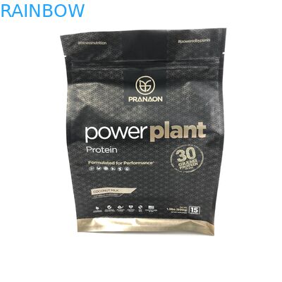 Flat Bottom 500g 1kg VMPET CMYK Protein Powder Packaging Bags