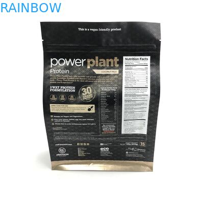 Flat Bottom 500g 1kg VMPET CMYK Protein Powder Packaging Bags