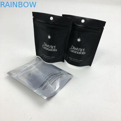 Custom Small Matt Black Transparent Standing Up Pouch Packaging  Aluminum Foil Bags With Tear Notch