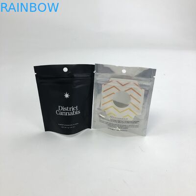 Custom Small Matt Black Transparent Standing Up Pouch Packaging  Aluminum Foil Bags With Tear Notch