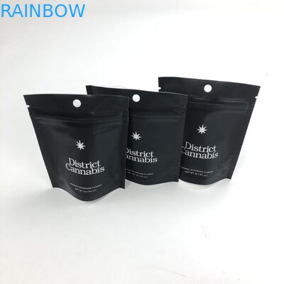 Custom Small Matt Black Transparent Standing Up Pouch Packaging  Aluminum Foil Bags With Tear Notch