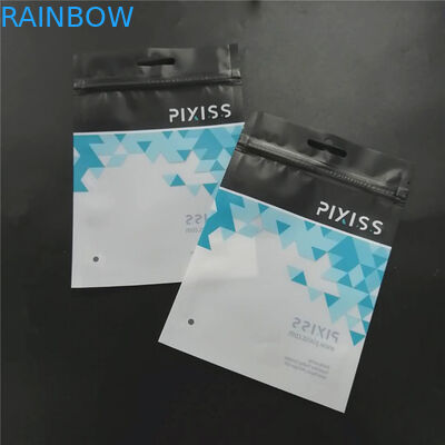 Custom printed packaging of plastic bags black with zipper for clothing make up tool etc