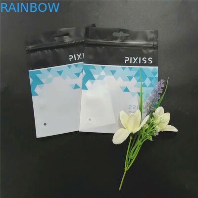 Custom printed packaging of plastic bags black with zipper for clothing make up tool etc