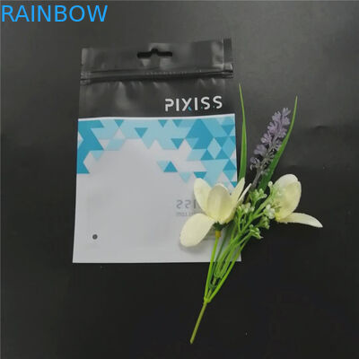 Custom printed packaging of plastic bags black with zipper for clothing make up tool etc