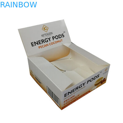 Eco Friendly Recycle Food Grade Custom Printing Cardboard Protein Bar Counter Dried Coconut Display Box