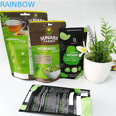 Customized stand up pouches powder packaging moringa tea bags