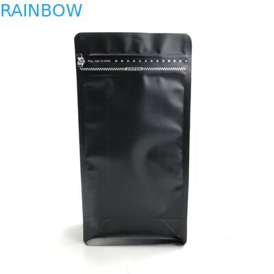 Custom Printed Matt Black Aluminum Foil 250g 1kg 12oz With  Flat Bottom Coffee Bag