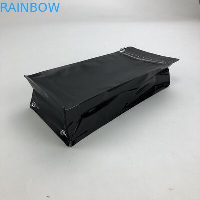 Custom Printed Matt Black Aluminum Foil 250g 1kg 12oz With  Flat Bottom Coffee Bag