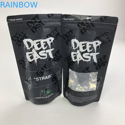 Custom Printed Matt Black Aluminum Foil 250g 1kg 12oz With  Stand Up Pouch With Clear Window Bag