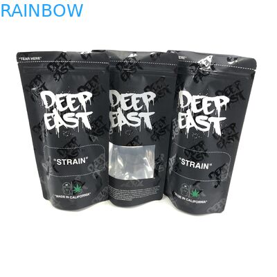 Custom Printed Matt Black Aluminum Foil 250g 1kg 12oz With  Stand Up Pouch With Clear Window Bag