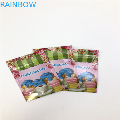 3.5g Plastic Zipper Flat Bag Aluminum Foil Glossy Surface Three Side Sealed Bag For Cookies/ Coconut Meat/ Nut