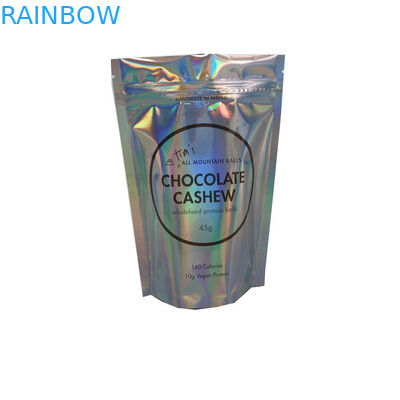 Wholesale Customized Holographic Laminated Zip Lock Plastic Mylar Pouches Protein balls Bag