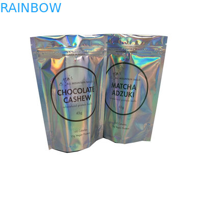 Wholesale Customized Holographic Laminated Zip Lock Plastic Mylar Pouches Protein balls Bag