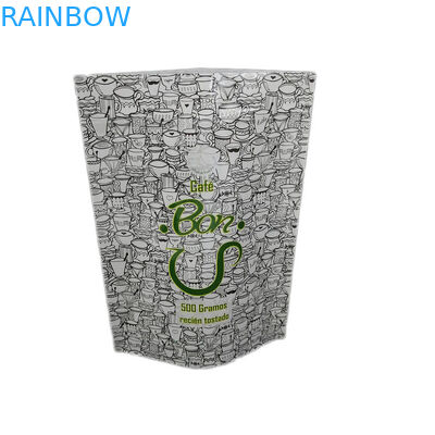Glossy Finish Custom 500g Stand Up Pouch Zipper Bag For coffee / cookie Packaging