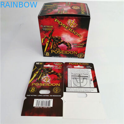 Male Enhancements Sexual Pill Packaging Rhino 69 Paper Foil Box Display With Paper Cards