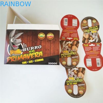 Sexual Enhancement Pills Packaging Rhino Max 150K 3D Blister Cards With Paper Box For Powder Sex Capsule