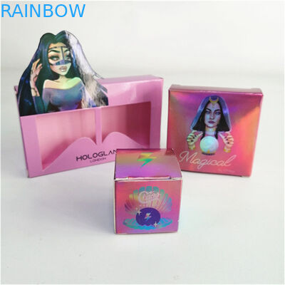 Pink Eyelash Hot Stamping Offset Printing Holographic Paper Box
