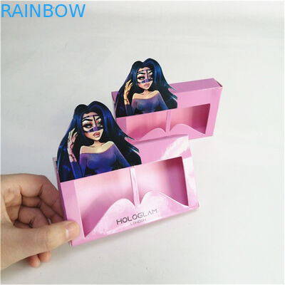 Pink Eyelash Hot Stamping Offset Printing Holographic Paper Box